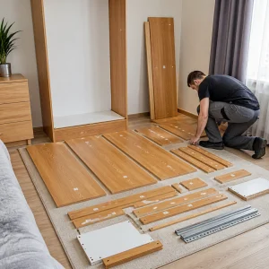 Rozebrání Skříně Před Převozem A Značení Dílů